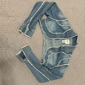 Raw Edged Cropped Denim Jacket